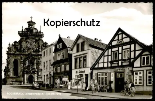 ÄLTERE POSTKARTE BÜCKEBURG LANGESTRASSE ZUR FALLE M. SCHECK WERBUNG 4711 WELT AM SONNTAG cpa AK Ansichtskarte postcard