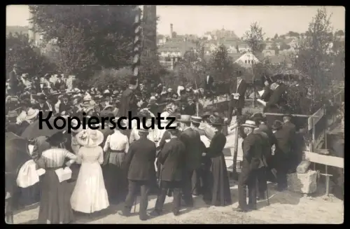 ALTE POSTKARTE BÖHMEN 22.05.1913 GRUNDSTEINLEGUNG ZUM EVANG. PFARRHOF Tschechien Ansichtskarte cpa postcard AK