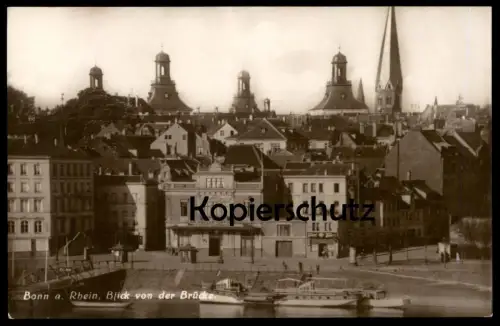 ALTE POSTKARTE BONN BLICK VON DER BRÜCKE KÖLN DÜSSELDORFER RHEIN DAMPFSCHIFFAHRT AK Ansichtskarte postcard cpa photo