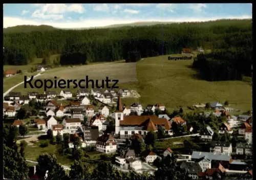ÄLTERE POSTKARTE SCHONACH TOTALANSICHT MIT BERGWALDHOF Schwarzwald black forest Ansichtskarte AK cpa postcard