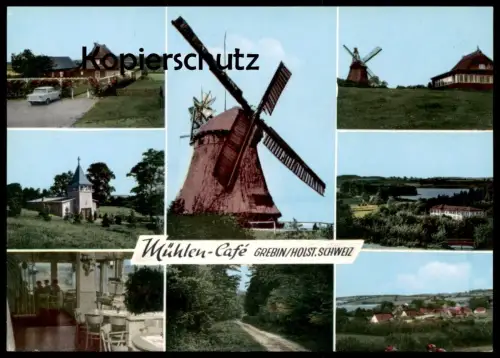 ÄLTERE POSTKARTE MÜHLEN-CAFÉ GREBIN WINDMÜHLE Mill Moulin Windmill Molen Ansichtskarte cpa postcard AK