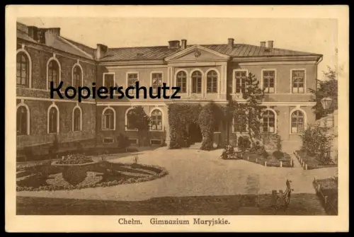 ALTE POSTKARTE CHELM GIMNAZIUM MARYJSKIE 1917 Gymnasium Schule school école Polen polska Poland postcard Maryjski
