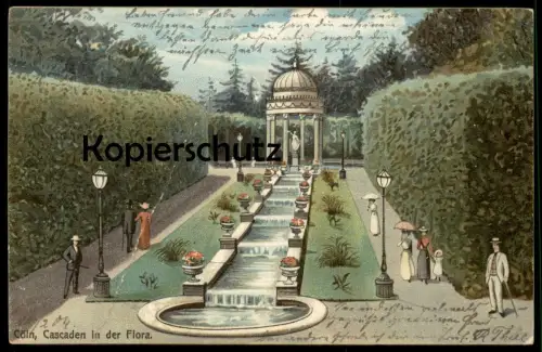ALTE POSTKARTE CÖLN CASCADEN IN DER FLORA KÖLN AM RHEIN Kaskaden Park parc Max Victor Ansichtskarte AK cpa postcard