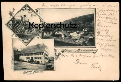 ALTE POSTKARTE GRUSS AUS HAMMEREISENBACH GASTHAUS ZUM HAMMER RUINE URACH Bregenbach Vöhrenbach AK Ansichtskarte postcard