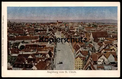 ALTE POSTKARTE AUGSBURG VOM ST. ULRICH LUNAKARTE KARL BRAUN VERSILBERT Ansichtskarte postcard cpa AK