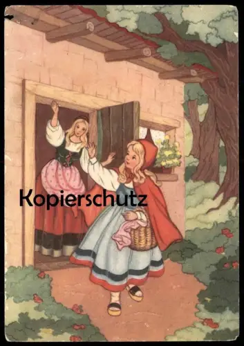 ALTE POSTKARTE ROTKÄPPCHEN Le petit chaperon rouge little Red Riding Hood girl Kind child enfant cpa AK postcard