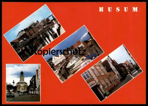 ÄLTERE POSTKARTE HUSUM HAFEN NORDSEE MANDARIN CHINA RESTAURANT P. PETERS NACHF. Ansichtskarte postcard cpa AK