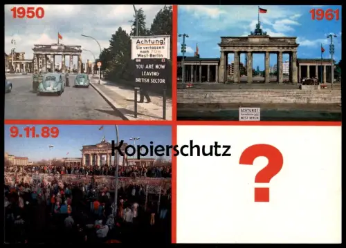ÄLTERE POSTKARTE BERLIN BERLINER MAUER 1950 1961 1989 ? LE MUR THE WALL Ansichtskarte postcard cpa
