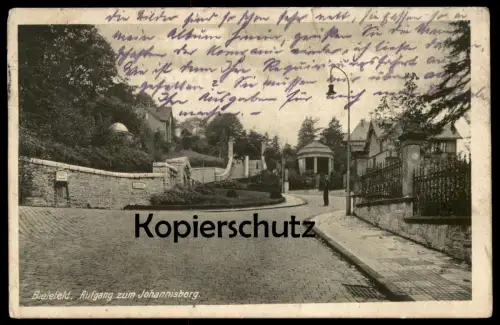 ALTE POSTKARTE BIELEFELD AUFGANG ZUM JOHANNISBERG MIT BRIEFKASTEN letterbox mailbox postcard AK Ansichtskarte cpa