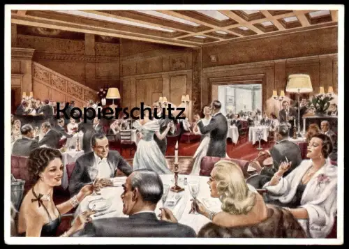 ALTE POSTKARTE QUEEN DAS TANZRESTAURANT DER GESELLSCHAFT BERLIN GRUNEWALD AUGUSTE-VICTORIA-STRASSE C. WILDERMANN