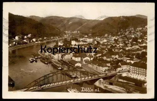 ALTE POSTKARTE DECIN NAD LABEM Czech Dampfer Schiff cargo ship Frachtschiff Tschechische Republik postcard Ansichtskarte