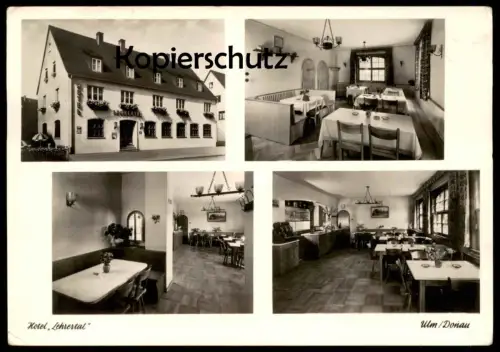 ÄLTERE POSTKARTE HOTEL GASTSTÄTTE LEHRERTAL J. ANGERER ULM DONAU MODERNES HAUS EINZELGARAGEN Ansichtskarte cpa postcard