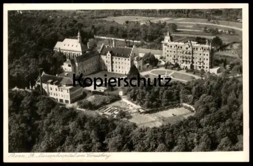ALTE POSTKARTE BONN ST. MARIENHOSPITAL AM VENUSBERG LUFTBILD FLIEGERAUFNAHME Hospital Krankenhaus postcard Ansichtskarte