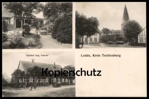 ALTE POSTKARTE LEDDE GASTHOF AUGUST FOLSCHE KREIS TECKLENBURG Ansichtskarte postcard cpa AK