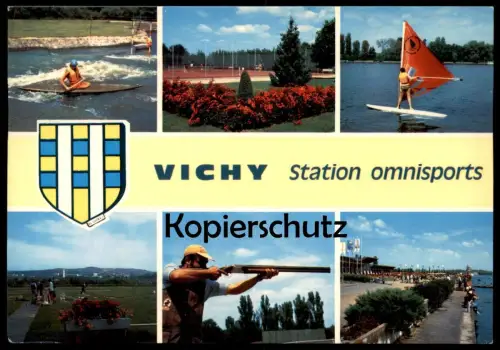 ÄLTERE POSTKARTE VICHY STATION OMNISPORTS SCHIESSEN KANU SURFEN TENNIS GOLF tir clay target shooting AK Ansichtskarte