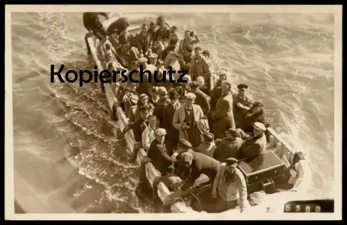 ALTE POSTKARTE HELGOLAND ANLANDUNG SEPTEMBER 1936 Photohaus Atlantik P. Pawlowski Boot Koffer Personen Ansichtskarte AK
