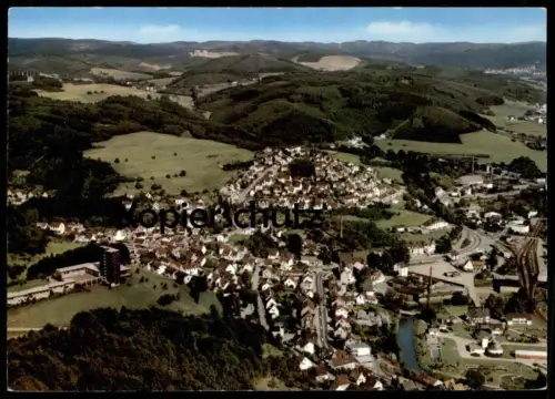 ÄLTERE POSTKARTE GUMMERSBACH NIEDERSESSMAR IM OBERBERGISCHEN LUFTBILD MIT BAHNHOF gare station Ansichtskarte postcard AK