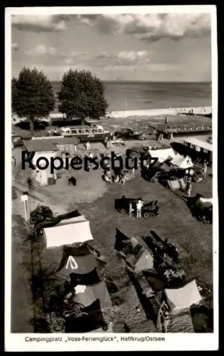 ALTE POSTKARTE CAMPING VOSS FERIENGLÜCK HAFFKRUG VW KÄFER BUS STOSS OSTSEEBAD SCHARBEUTZ cpa AK Ansichtskarte postcard
