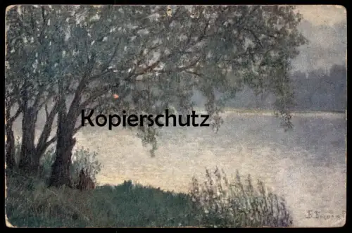 ALTE POSTKARTE WEINENDE WEIDE B. M. BOGALUBOV Ukraine Ukrainischer Künstler Maler Baum tree arbre Ansichtskarte postcard