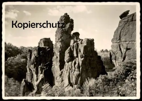 ÄLTERE POSTKARTE EXTERNSTEINE BLICK VOM KNICKENHAGEN SÜD-WESTSEITE TEUTOBURGER WALD Horn-Bad Meinberg Detmold