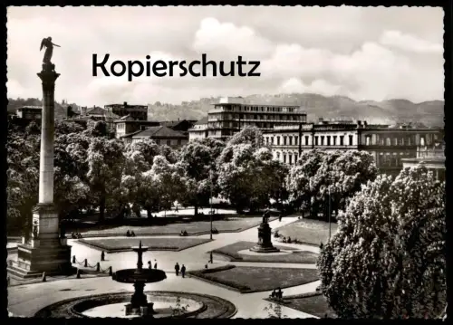 ÄLTERE POSTKARTE STUTTGART PARTIE AM SCHLOSSPLATZ Schloss castle chateau Ansichtskarte postcard AK cpa