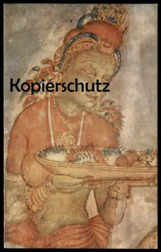 ÄLTERE POSTKARTE CEYLON 1500 YEAR OLD FRESCO SIGIRIYA SRI LANKA Fresko fresque Malerei breast Ansichtskarte cpa postcard