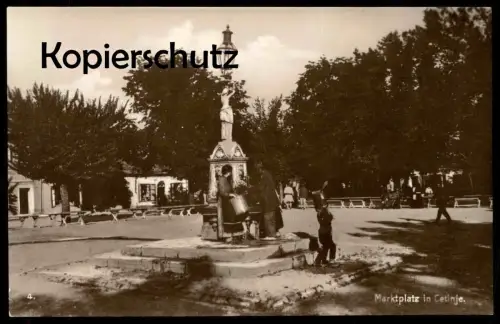 ALTE POSTKARTE MARKTPLATZ IN CETINJE TRG MONTENEGRO Jugoslawien Serbien Bosnien Bosnia Crna Gora Srbija postcard AK cpa