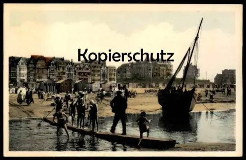 ALTE POSTKARTE DE PANNE LA PLAGE COTÉ OUEST WESTKANT Strand beach Westflandern Belgien Belgique Belgie cpa postcard