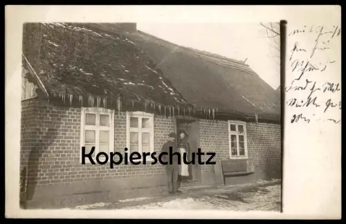 ALTE FOTO POSTKARTE ZEHRTEN TEMNIK HAUS MIT EHEPAAR CIEMNIK CZERTYN Pommern Kreis Saatzig Poland polska photo postcard