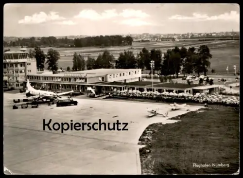 ÄLTERE POSTKARTE NÜRNBERG FLUGHAFEN airport aéroport Tankwagen Lufthansa ? Propeller Flugzeug airplane plane postcard AK