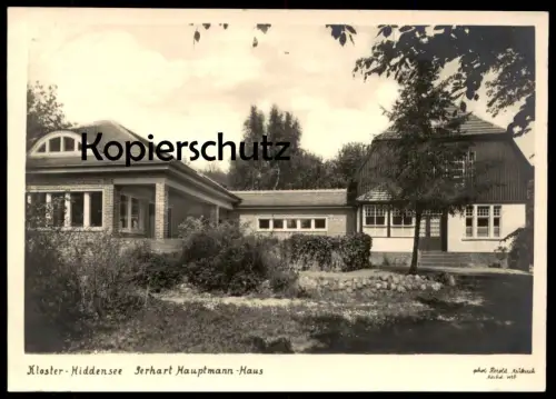 ALTE POSTKARTE INSEL KLOSTER HIDDENSEE GERHART HAUPTMANN HAUS Foto Herold Neukirch postcard cpa AK Ansichtskarte