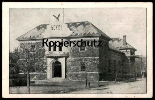 ALTE POSTKARTE NOVA SOKOLOVNA V BELKOVICICH U OLOMOUCE Sokol Belkovice Tschechische Republik Ceska Cesko postcard cpa AK