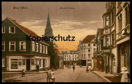 ALTE POSTKARTE WALD RHEINLAND KAISERSTRASSE REICHSHALLE CIGARREN SOLINGEN cpa AK Ansichtskarte postcard