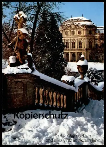 ÄLTERE POSTKARTE WÜRZBURG RESIDENZ IM SCHNEE FROHE WEIHNACHTEN UND ALLES GUTE IM NEUEN JAHR cpa postcard Ansichtskarte