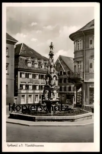 ALTE POSTKARTE ROTTWEIL AM NECKAR MARKTBRUNNEN HOTEL LAMM Brunnen fontaine fountain AK postcard Ansichtskarte cpa