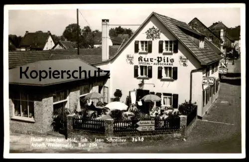 ALTE POSTKARTE ASBACH HOTEL ASBACHER HOF INH. JEAN SCHREINER KUR-PILS Bier beer Verkehrsschild Linz Honnef Ansichtskarte