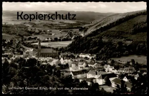 ÄLTERE POSTKARTE LUFTKURORT GEMÜND BLICK VON DER KAISEREICHE 1965 EIFEL Totalansicht Panorama cpa postcard Ansichtskarte