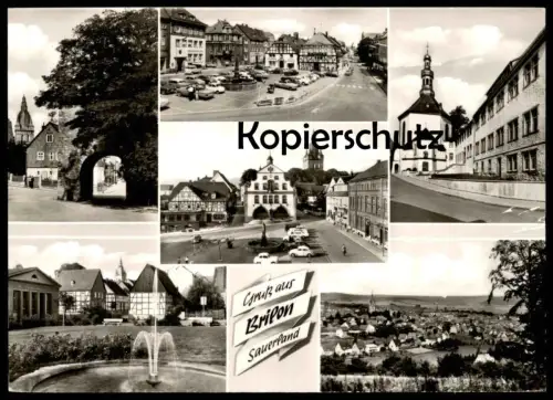 ÄLTERE POSTKARTE GRUSS AUS BRILON SAUERLAND Jägerhof Café Feldkamp Kreissparkasse Zeitung postcard Ansichtskarte cpa AK