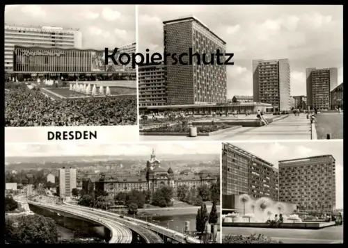 ÄLTERE POSTKARTE DRESDEN PRAGER STRASSE RESTAURANT INTERHOTEL BASTEI NEWA WASSERSPIELE Ansichtskarte postcard AK cpa