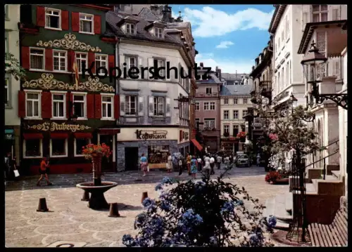 ÄLTERE POSTKARTE BADEN-BADEN JESUITENPLATZ Koßmann Auberge Platz Werbestempel ...es ist immer Baden-Baden Zeit