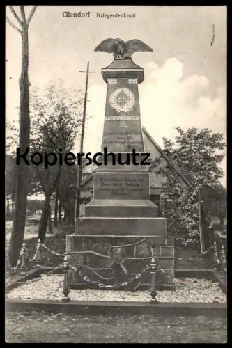 ALTE POSTKARTE GLANDORF KRIEGERDENKMAL DENKMAL KAISER WILHELM II. Adler eagle Ansichtskarte AK cpa postcard
