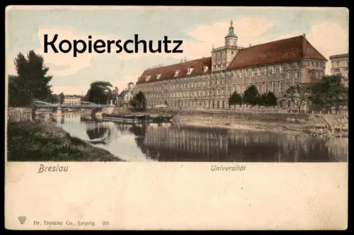 ALTE POSTKARTE BRESLAU UNIVERSITÄT Lastkähne Schiffe ships university Wroclaw Brassel Schlesien postcard Ansichtskarte