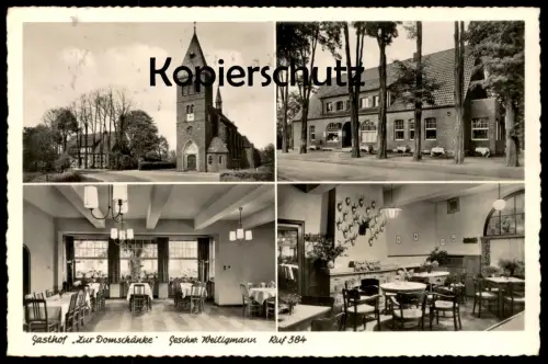ÄLTERE POSTKARTE SCHMEDEHAUSEN GASTHOF ZUR DOMSCHÄNKE GESCHWISTER WEILIGMANN Ansichtskarte cpa postcard AK