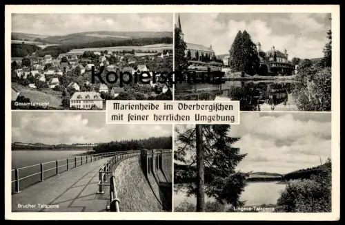ALTE POSTKARTE MARIENHEIDE IM OBERBERGISCHEN MIT SEINER HERRLICHEN UMGEBUNG LINGESE BRUCHER TALSPERRE SCHLOSS GIMBORN AK