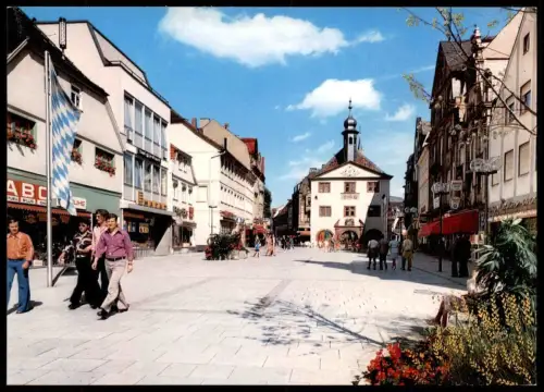 ÄLTERE POSTKARTE BAD KISSINGEN FUSSGÄNGERZONE ABC-SCHUHE EDEKA FLAGGE BAYERN cpa AK Ansichtskarte postcard
