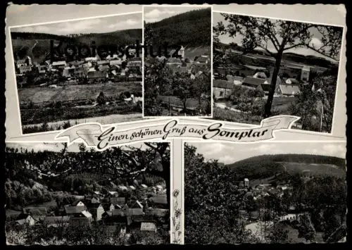 ÄLTERE POSTKARTE EINEN SCHÖNEN GRUSS AUS SOMPLAR Bromskirchen Waldeck Frankenberg Heinrich Bock Ansichtskarte postcard