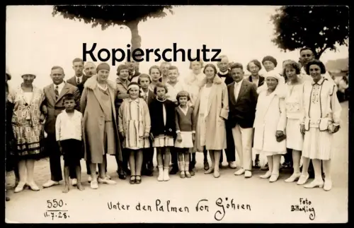 ALTE FOTO POSTKARTE UNTER DEN PALMEN VON GÖHREN 11.07.1928 RÜGEN Pelz fur fourrure cpa photo AK Ansichtskarte postcard