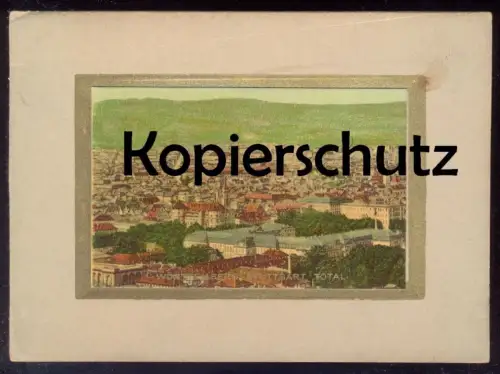 ALTE STABILE GRUSSKARTE STUTTGART TOTAL WÜRTTEMBERG VERGOLDETER RAHMEN VERGOLDETE SCHRIFT 1908 Karte