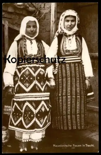 ALTE POSTKARTE MACEDONISCHE FRAUEN IN TRACHT MAZEDONIEN Jugoslawien Nordmacedonia Macedonia Serbien Bosnien Bosnia