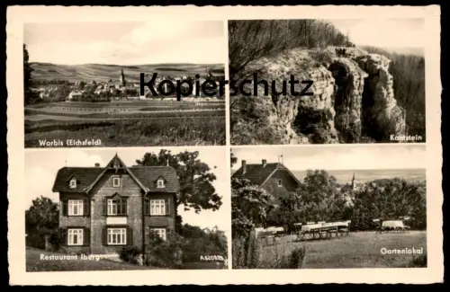 ALTE POSTKARTE WORBIS EICHSFELD RESTAURANT IBERG KANTSTEIN GARTENLOKAL Ansichtskarte AK cpa postcard